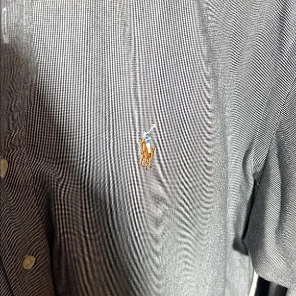 Men's Gray Polo Button-Down Shirt Medium - Picture 3 of 3